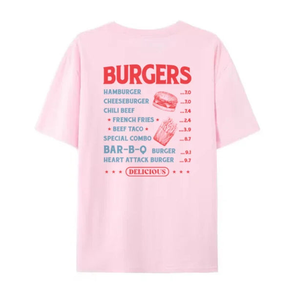 Burger Back Print T-Shirt Vintage