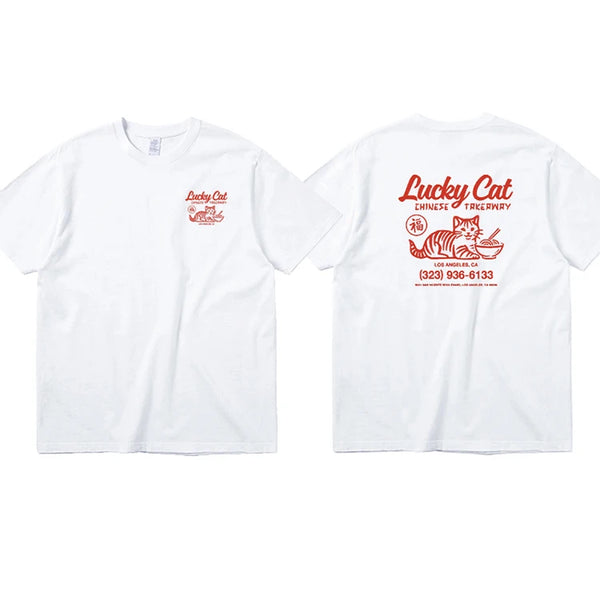 LUCKY CAT American Retro T-shirt