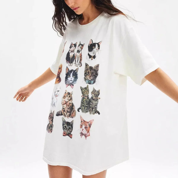 Vintage Cute Multi Cat T-Shirt