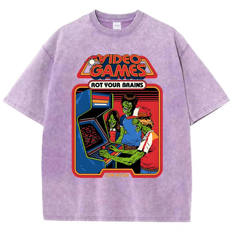 Video Games Rot Your Brains Retro T-Shirt