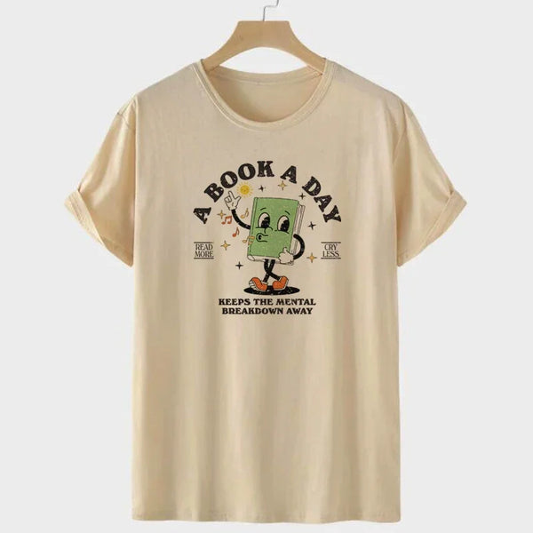 A Book A Day Cute Cartoon Bookworm T-Shirts