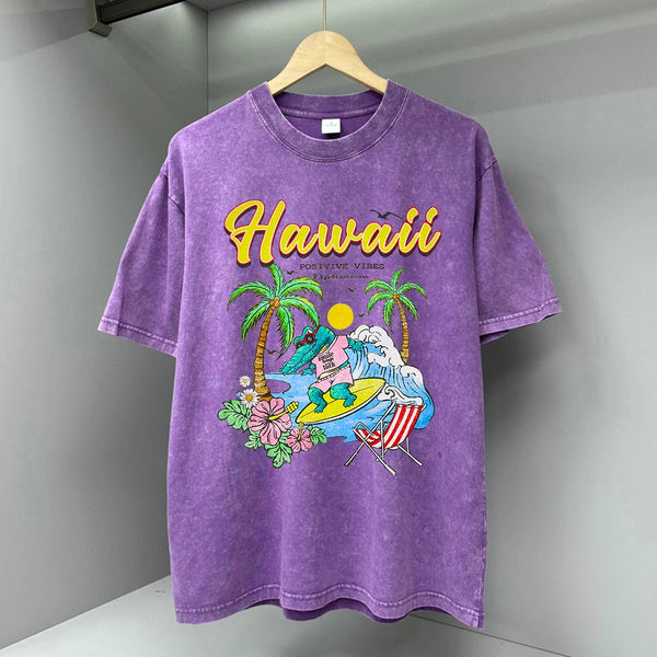 Hawaii Positive Vibes Optimism Printed  T-Shirt
