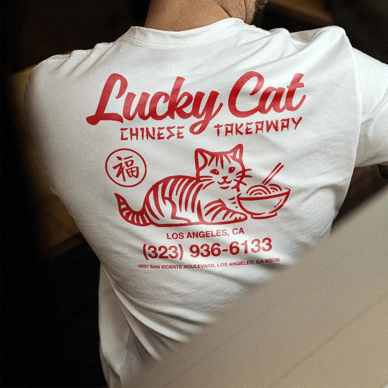 LUCKY CAT American Retro T-shirt