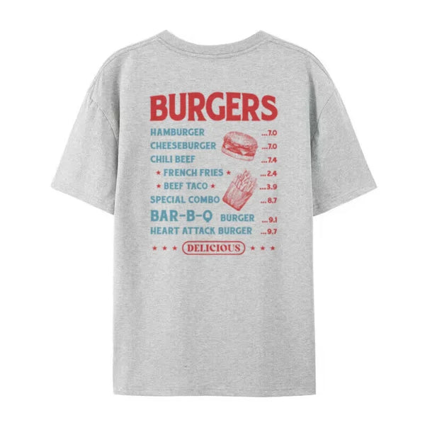 Burger Back Print T-Shirt Vintage