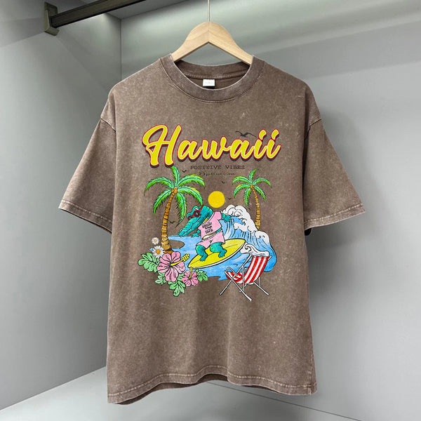 Hawaii Positive Vibes Optimism Printed  T-Shirt