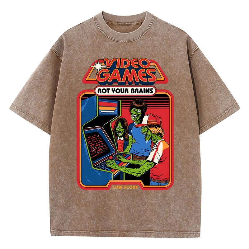 Video Games Rot Your Brains Retro T-Shirt