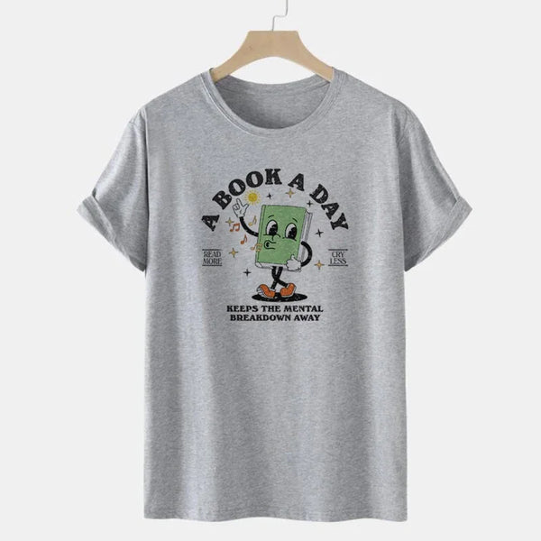 A Book A Day Cute Cartoon Bookworm T-Shirts