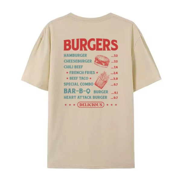 Burger Back Print T-Shirt Vintage