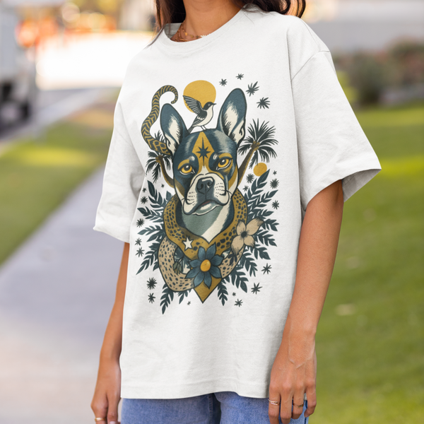 French Bulldog Vintage Style Tattoo Graphic T-Shirt