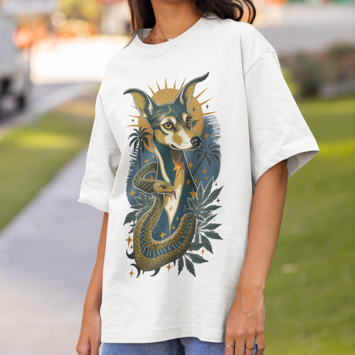 Greyhound Vintage Style Tattoo graphic T-Shirt