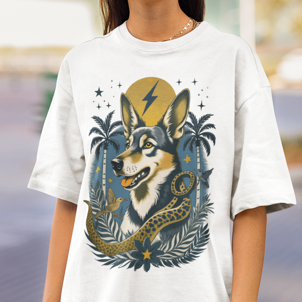German Shepard Vintage Style Tattoo Graphic T-Shirt