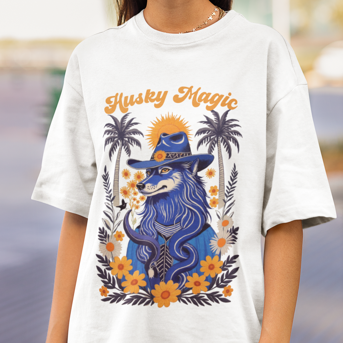 Husky French Vintage Print T-Shirt