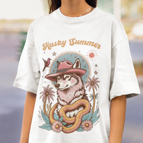 Husky Retro Cowboy T-Shirt