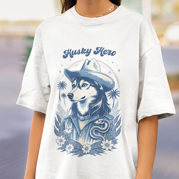 Husky Blue Print Cowboy T-Shirt