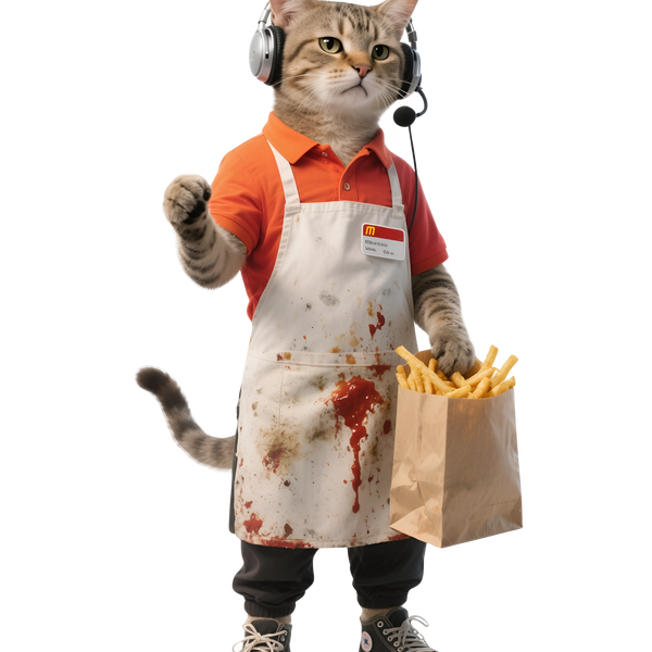 Fast Food Worker Cat - Pets With Day Jobs Unisex T-Shirt